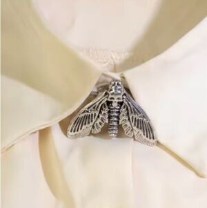 Silver Gothic Skull Moth Button Covers Punk Goth Unisex Shirt Accessory Women